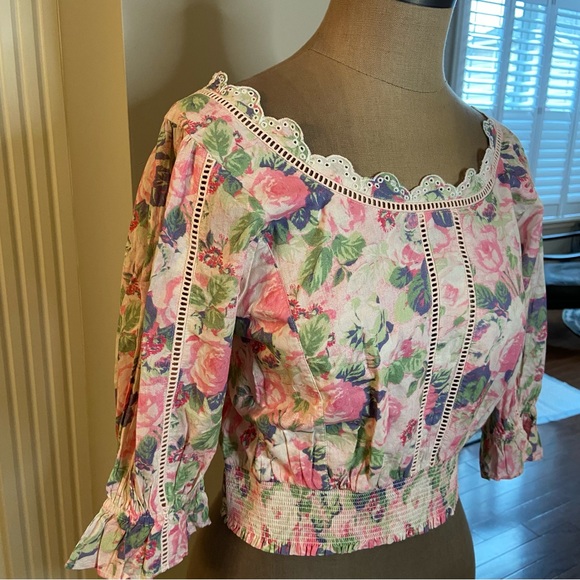 LoveShackFancy KARSTEN top, balloon sleeves, size XL, NWT - Picture 4 of 9